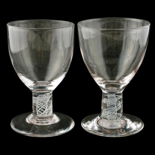 Pair of Georgian Opaque Twist Stem Rummers (1 of 7) Pair of Georgian Opaque Twist Stem Rummers (1 of 7)