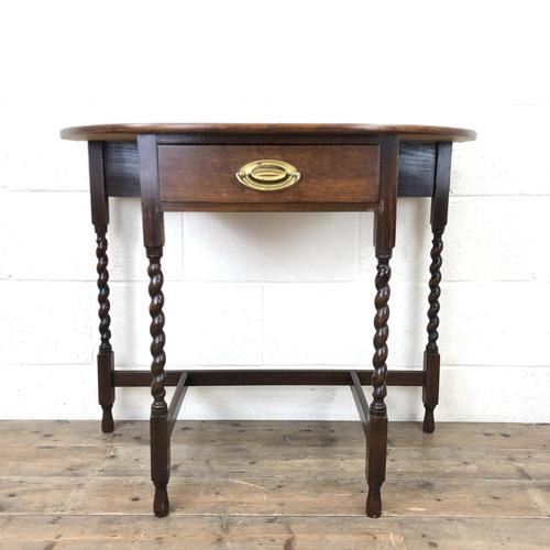 Antique Oak Demi-lune Console Table (1 of 14)