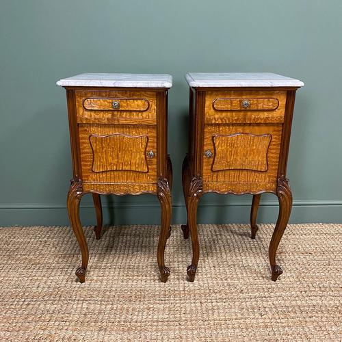 Pair of Hungarian Ash Antique Bedside Cabinets (1 of 6)