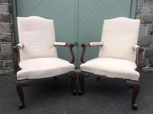Pair of Antique Walnut Gainsborough Armchairs (1 of 8) Pair of Antique Walnut Gainsborough Armchairs (1 of 8)