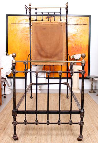 Cast Iron Bed Frame Brass Victorian 19th Century (1 of 9)