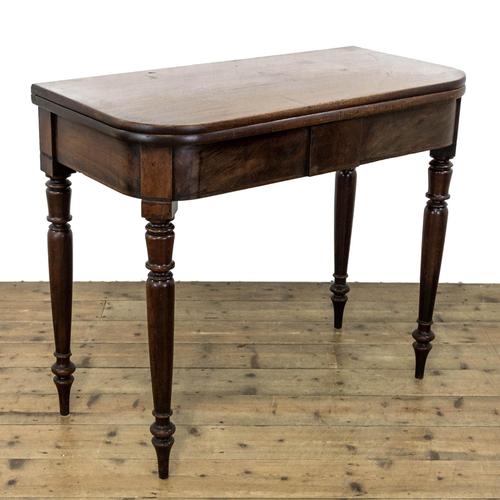 Antique Mahogany Fold Over Tea Table (1 of 10)