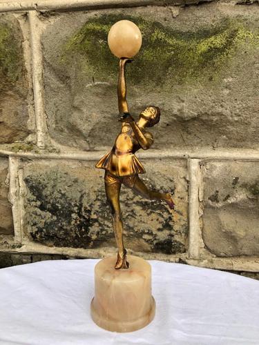 Art Deco Cold Painted Figure of Dancing Girl (1 of 8)