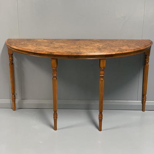 19th Century Burr Walnut Demi lune Console Table (1 of 6) 19th Century Burr Walnut Demi lune Console Table (1 of 6)