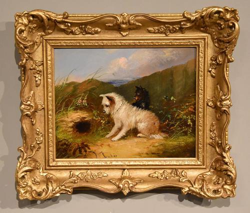 Oil Painting by J Langlois "Rabbiting" (1 of 5) Oil Painting by J Langlois "Rabbiting" (1 of 5)