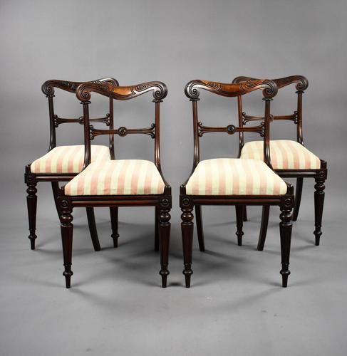 Set of 4 19th Century William IV Rosewood Dining Chairs (1 of 10)