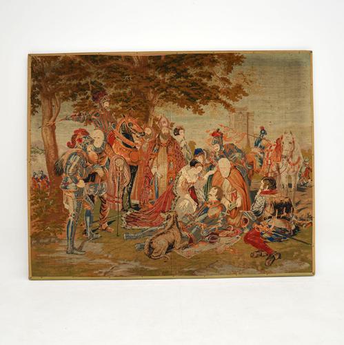 Antique Hand Stitched Needlepoint Tapestry (1 of 9)