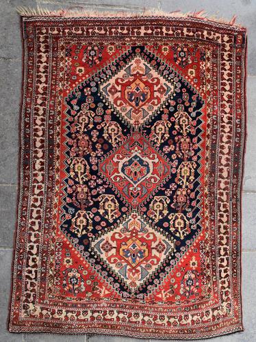 Antique Qasgai Tribal Rug 158x115cm (1 of 5)