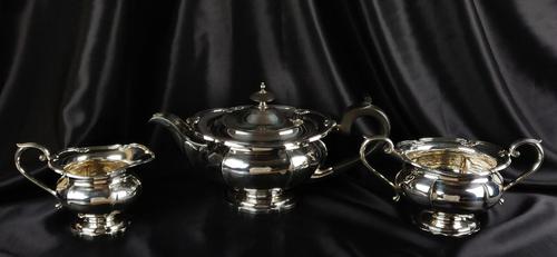 1930's Three Piece Silver Tea Set by Walker & Hall (1 of 21)