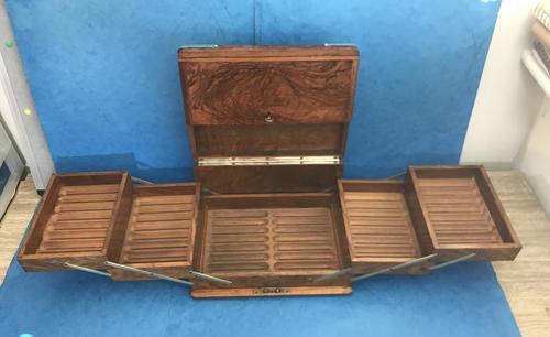 Victorian Brassbound Walnut Cigar Box (1 of 19)