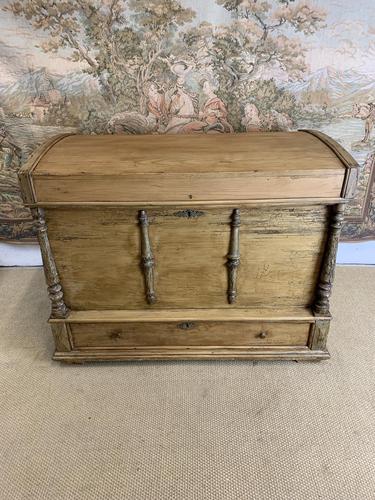 Fabulous 19th Century Pine Trunk with Carved Decoration (1 of 6)