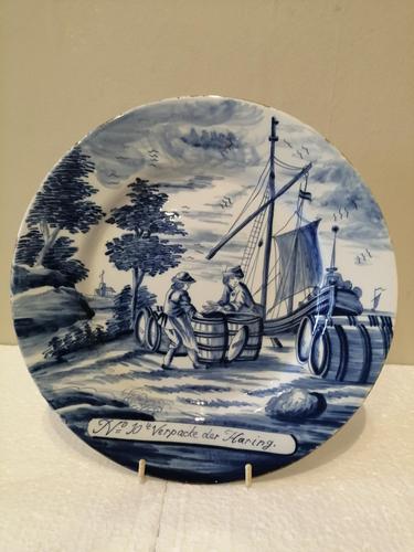 18th Century Dutch Delft Blue & White Plate (1 of 4)