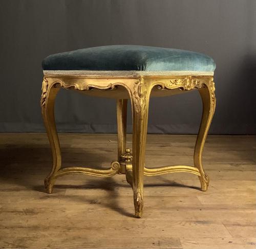 Beautiful French Giltwood Dressing Table Stool (1 of 12)