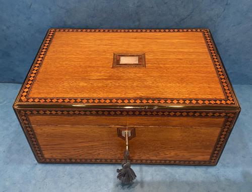 Victorian Oak Box Featuring Inlay (1 of 11)