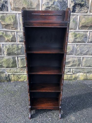 Antique Slim Oak Open Bookcase (1 of 7)