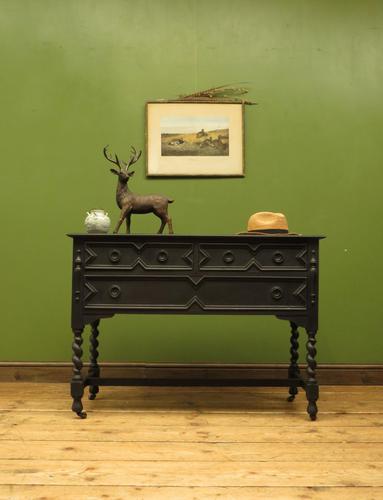 Antique Black Painted Oak Console Table with Drawers (1 of 20) Antique Black Painted Oak Console Table with Drawers (1 of 20)
