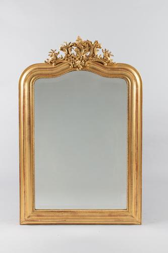 Large 19th Century French Gilt Overmantle  Mirror (1 of 9)