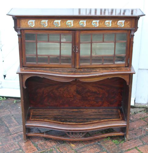 1910's Coromandel Open Bookcase with Mother of Pearl Inset (1 of 6)