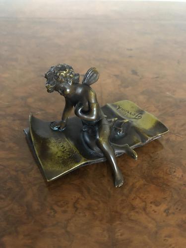 Quality Antique Bronze Cupid Figure Signed Ferrand (1 of 4) Quality Antique Bronze Cupid Figure Signed Ferrand (1 of 4)