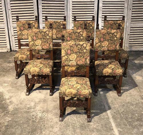 Set of 8 French Oak Dining Chairs (1 of 18)