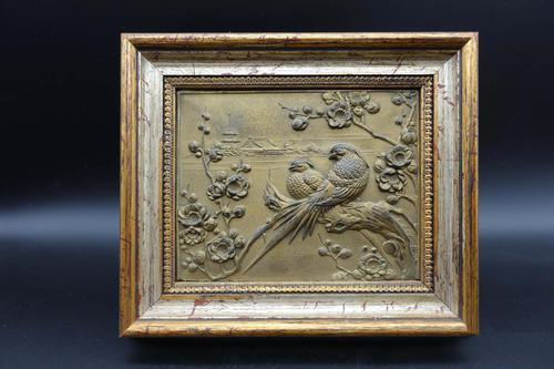 Early 20th Century Cold Cast Bronze Plaque of Two Lovebirds (1 of 5) Early 20th Century Cold Cast Bronze Plaque of Two Lovebirds (1 of 5)