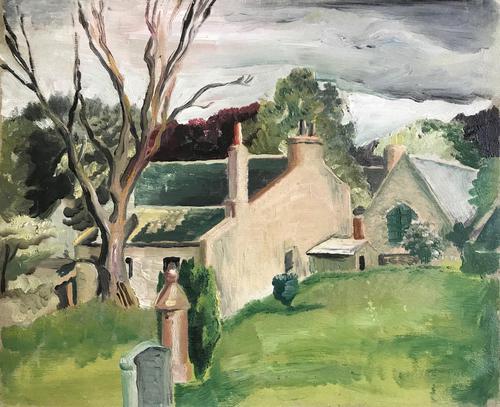 Original Oil on Board 'Scottish farm' by Helmut Petzsch 1920-2008. Signed & Dated on the reverse 1957 (1 of 1) Original Oil on Board 'Scottish farm' by Helmut Petzsch 1920-2008. Signed & Dated on the reverse 1957 (1 of 1)