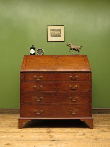 Antique George III Mahogany Writing Bureau Desk with Fall Front - Handsome Piece (1 of 16)