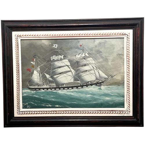 Edwardian Watercolour "Champion Of The Seas" Ship Black Ball Line Off Cape of Good Hope Signed Pierhead Artist Williams (1 of 39)