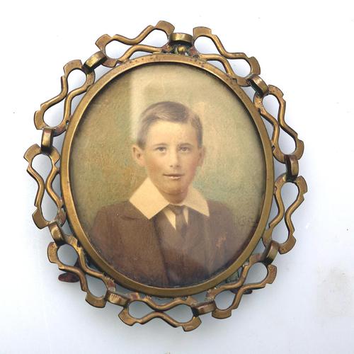 Attractive Portrait Miniature in a Quality Arts & Crafts Frame 19th Century (1 of 6)