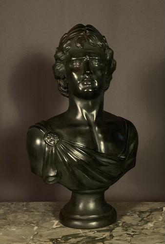 Large Bronzed Plaster Library Bust Appollo (1 of 9)