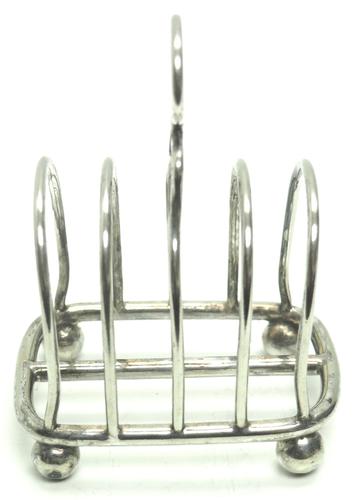 English Antique Solid Silver Art Deco Toast Rack, Super Design Fresh & Clean c.1920 (1 of 5)