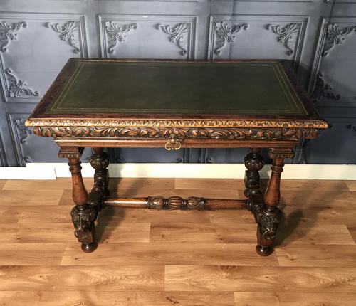 Victorian Carved Oak Library Table (1 of 25)