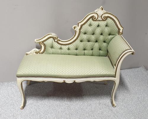Small White Painted Chaise Lounge (1 of 4) Small White Painted Chaise Lounge (1 of 4)