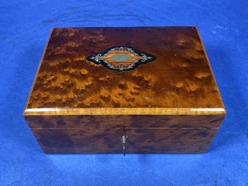 Victorian  French Burr Cedar Jewellery Box with Original Interior (1 of 9)