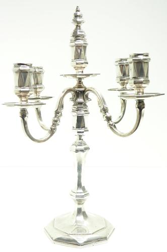 English Solid Silver Centre Piece Candelabra, Super Design Fresh and Clean Art Deco c.1930 (1 of 12)