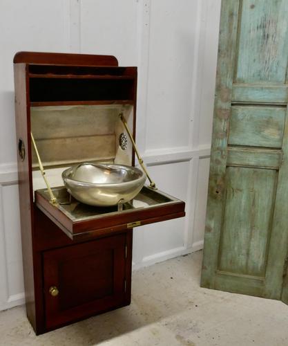 19th Century Art Deco Pullman Style Mahogany & Steel Ships Fold Away Sink (1 of 10) 19th Century Art Deco Pullman Style Mahogany & Steel Ships Fold Away Sink (1 of 10)