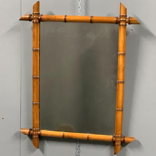 French faux bamboo mirror with foxing (1 of 4) French faux bamboo mirror with foxing (1 of 4)