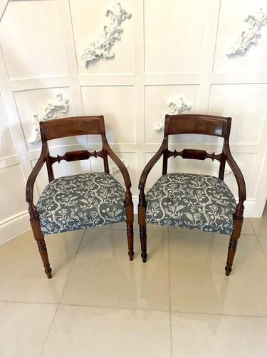 Pair of Antique Regency Quality Mahogany Desk Chairs (1 of 16)