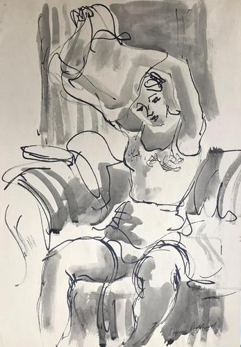 Original Watercolour 'Undressing' by Toby Horne Shepherd 1909-1993. c.1955. Signed (1 of 1) Original Watercolour 'Undressing' by Toby Horne Shepherd 1909-1993. c.1955. Signed (1 of 1)