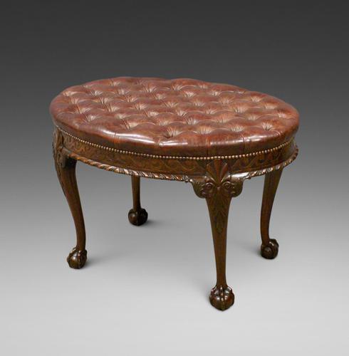 A Large Carved Mahogany Oval Stool (1 of 6)