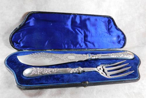 19th Century Martin Hall & Co Silver Plate Fish Servers (1 of 12)