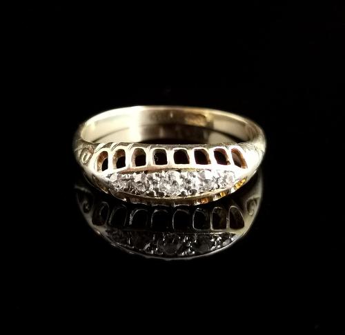 Antique Diamond Five Stone Ring, 18ct Gold, Edwardian (1 of 12)