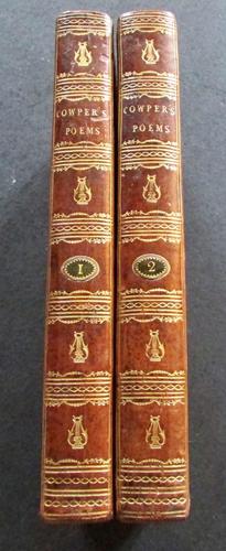 1794 The Poems of William Cowper of The Inner Temple, Complete in 2 Leather Bound Volumes (1 of 4)