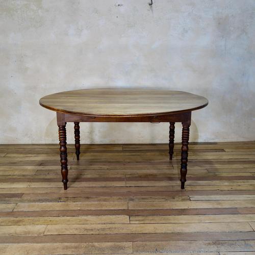 19th Century French Chestnut Circular Drop Leaf Table (1 of 20)