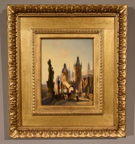 Oil painting by William Dommersen “The Charles Bridge, Prague” (1 of 4)