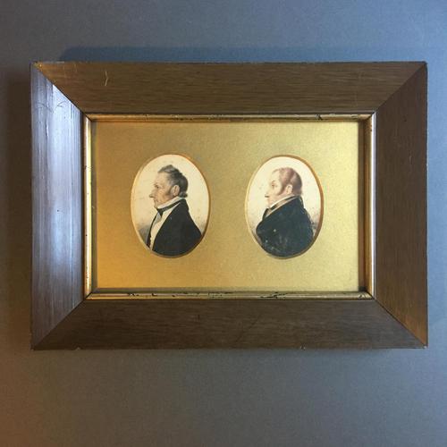 Two Very Characterful Miniature Portraits of Gentleman in a Single Frame (1 of 7) Two Very Characterful Miniature Portraits of Gentleman in a Single Frame (1 of 7)