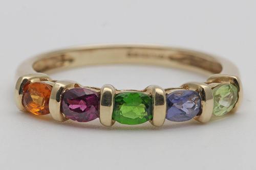 9ct Gold Multi-gem Ring (1 of 3) 9ct Gold Multi-gem Ring (1 of 3)