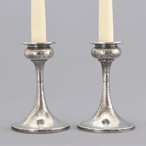 Pair of Arts & Crafts Silver Candlesticks by S Blanckensee & Son 1922 (1 of 10) Pair of Arts & Crafts Silver Candlesticks by S Blanckensee & Son 1922 (1 of 10)