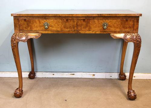 Antique Fine Quality Queen Anne Style Burr Walnut Side / Centre Table (1 of 8)