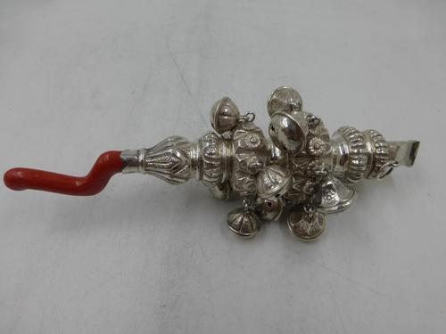 Antique Silver Rattle Sheffield c.1860 (1 of 7)